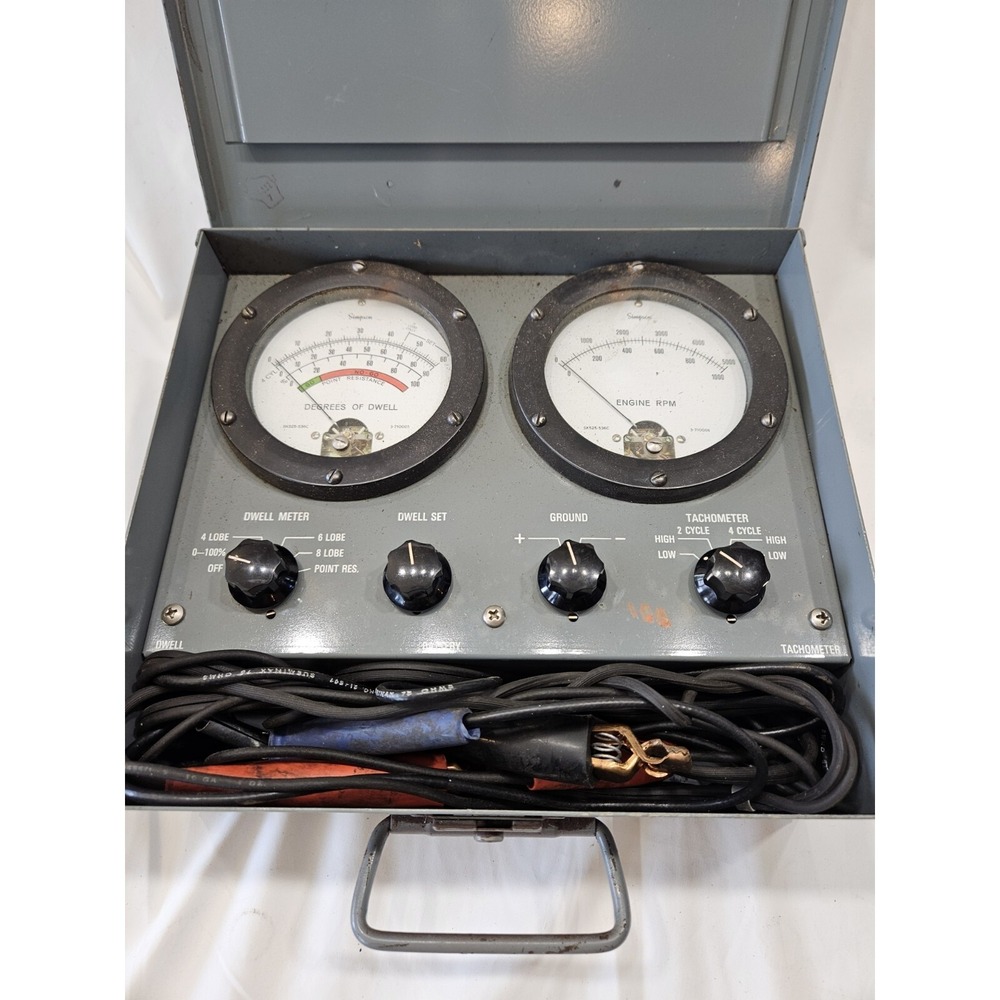 Simpson Electric Tachometer/Dwell Test Sk525-536c With Cables